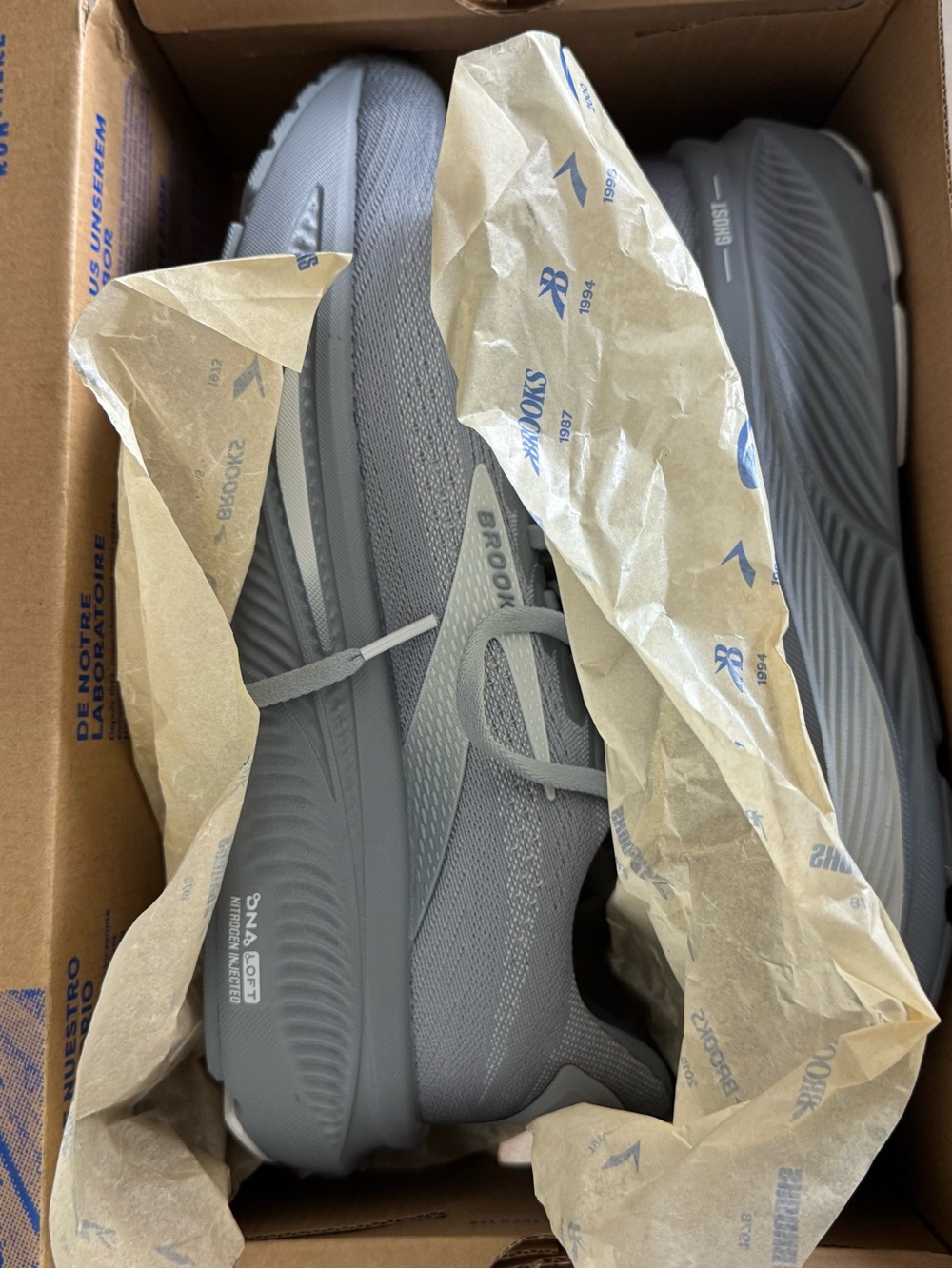 Brooks Ghost 17 Men’s 8.5 D Gray Running Shoes New With Box - Picture 9 of 10